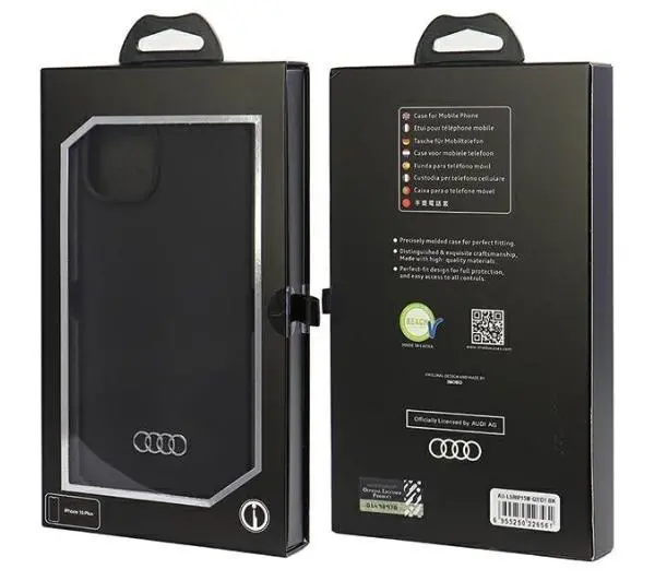 AUDI Silicone Case AU-LSRIP15M-Q3/D1-BK do iPhone 15 Plus Czarny