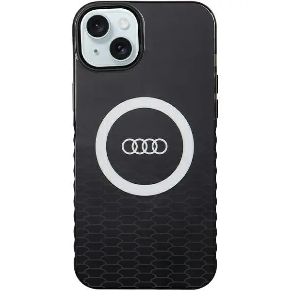 Etui AUDI IML Big Logo MagSafe Case AU-IMLMIP15M-Q5/D2-BK do iPhone 15 Plus Czarny