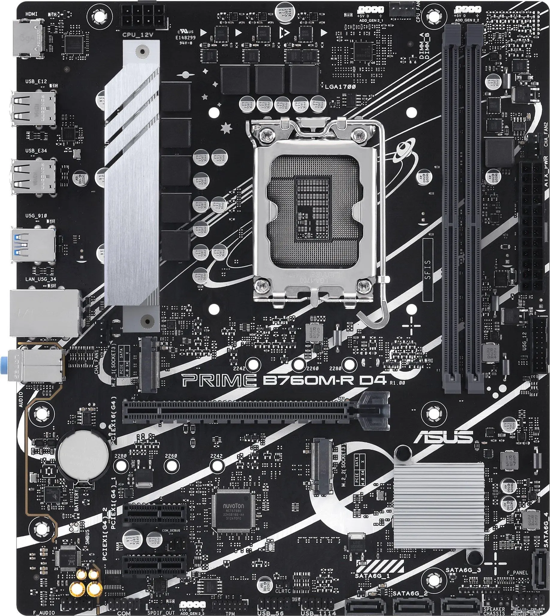 фото Материнська плата Asus Prime B760M-R D4 1
