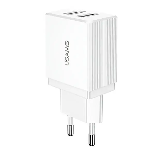 Ładowarka sieciowa USAMS 2x USB T24 2,1A Biały