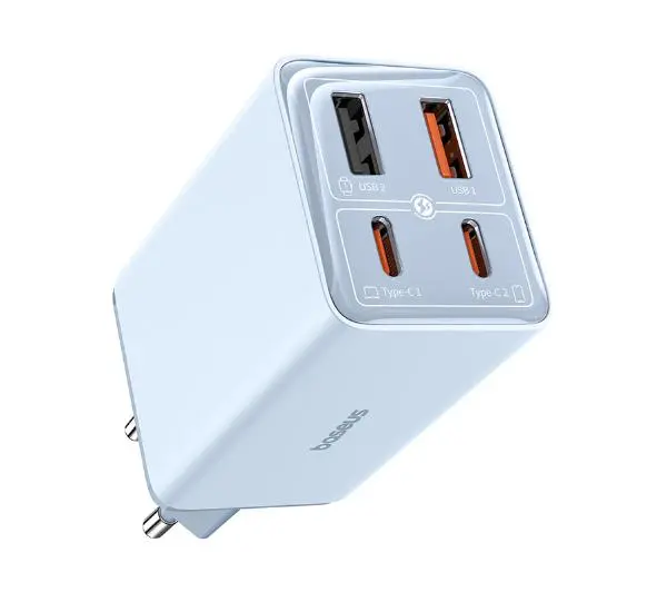 Zdjęcia - Ładowarka BASEUS GaN6 Pro 2xUSB-C + 2xUSB 65W Niebieski 