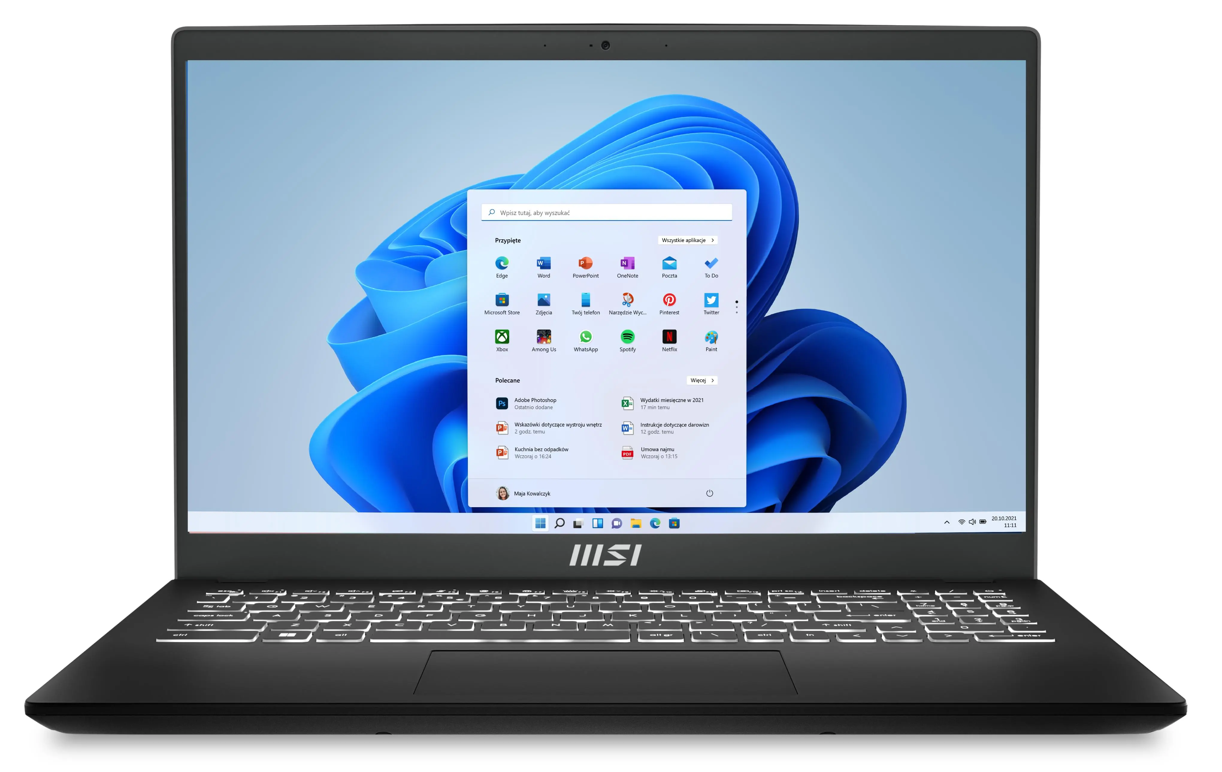 Laptop MSI Modern 15 B7M-051PL 15,6" R5 7530U 16GB RAM 512GB Dysk SSD Win11 Czarny