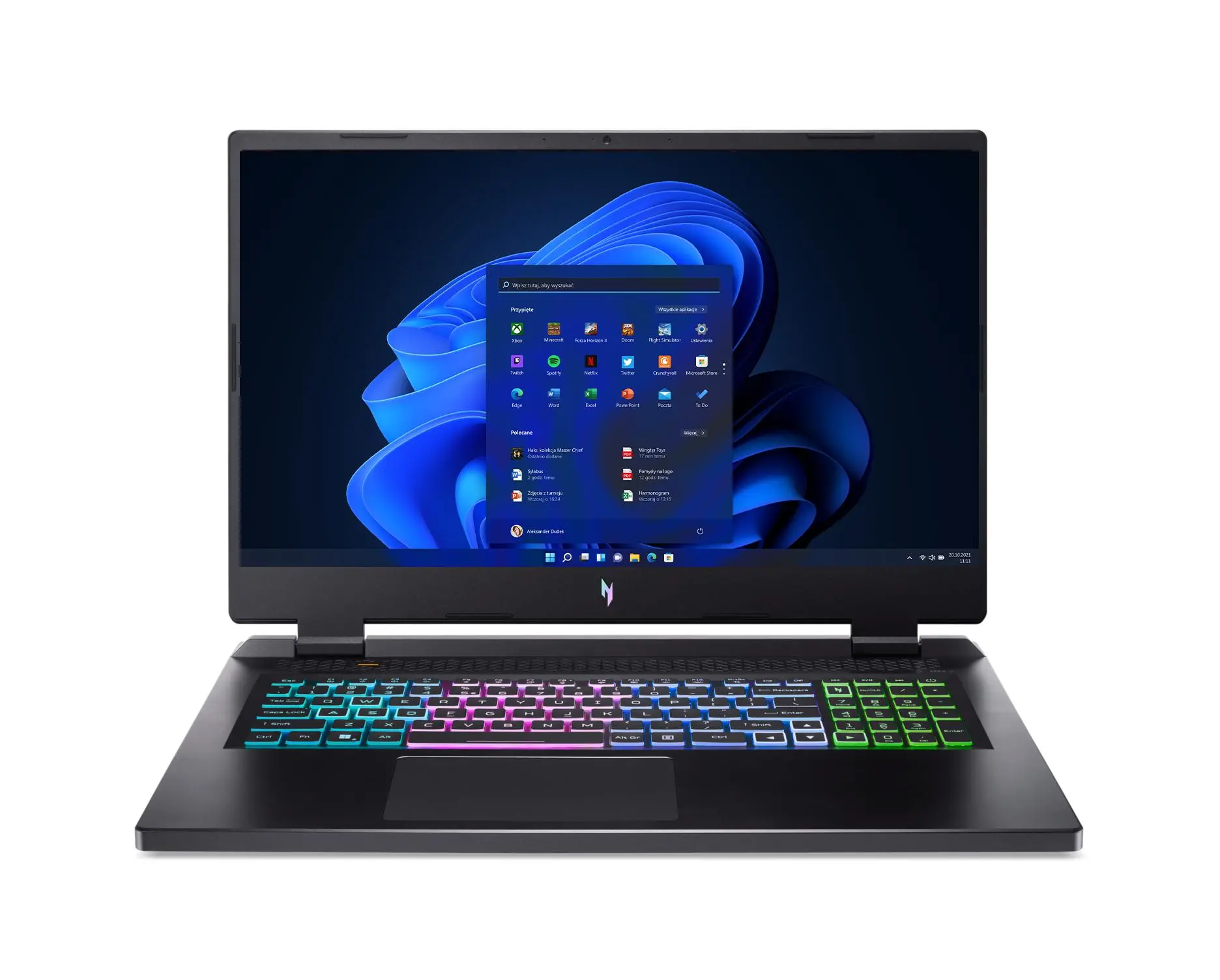 Laptop gamingowy Acer Nitro 17 AN17-41-R7J5 17,3" 165Hz R9 7940HS 16GB RAM 1TB Dysk SSD RTX4070 DLSS3 Win11 Czarny