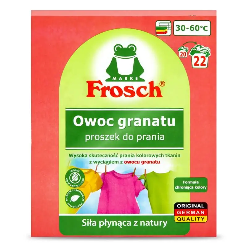 Proszek do prania Frosch Kolorowe tkaniny Owoc granatu 1,45kg