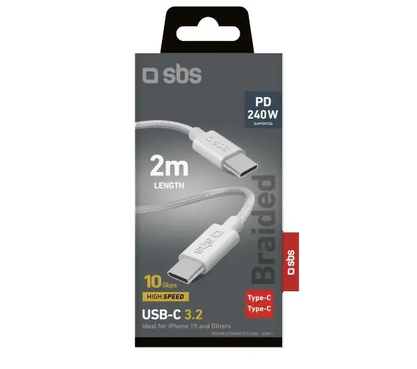 SBS USB-C do USB-C  240W 2m Szary