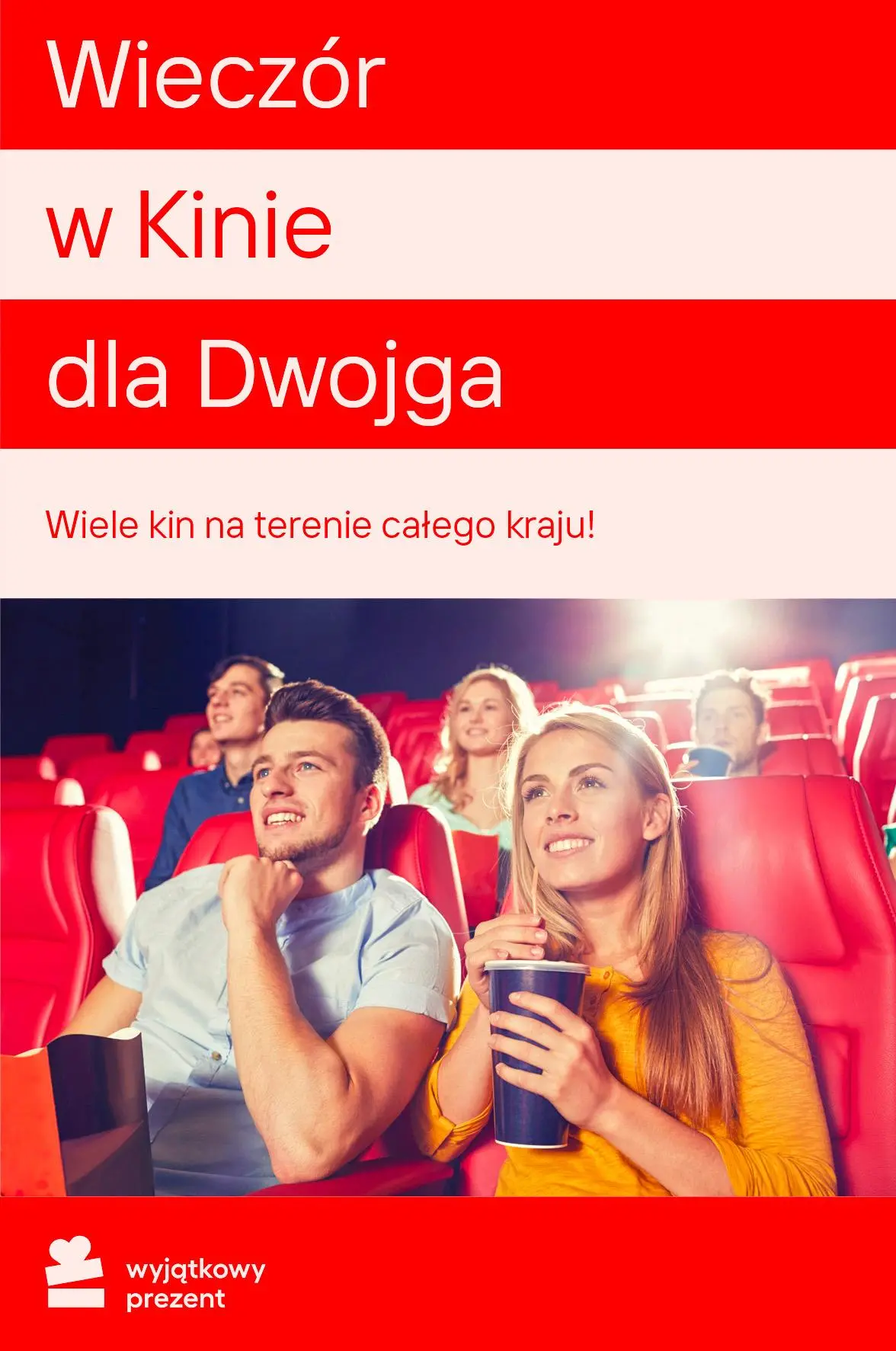 Karta Podarunkowa Wieczór w Kinie dla Dwojga Obecnie dostępne tylko w sklepach stacjonarnych RTV EURO AGD