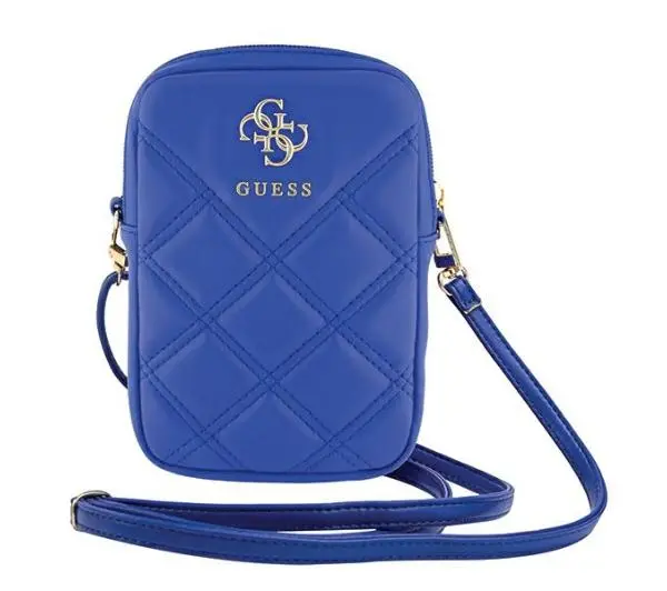 Guess torebka Zip Quilted 4G Niebieski