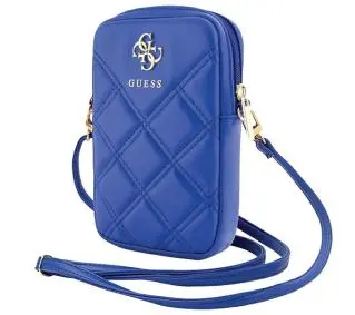 Guess torebka Zip Quilted 4G Niebieski