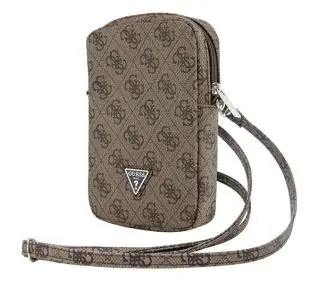 Guess torebka Zip 4G Triangle Brązowy - TRZECI -55%, ALBO 5-TY ZA 1ZŁ