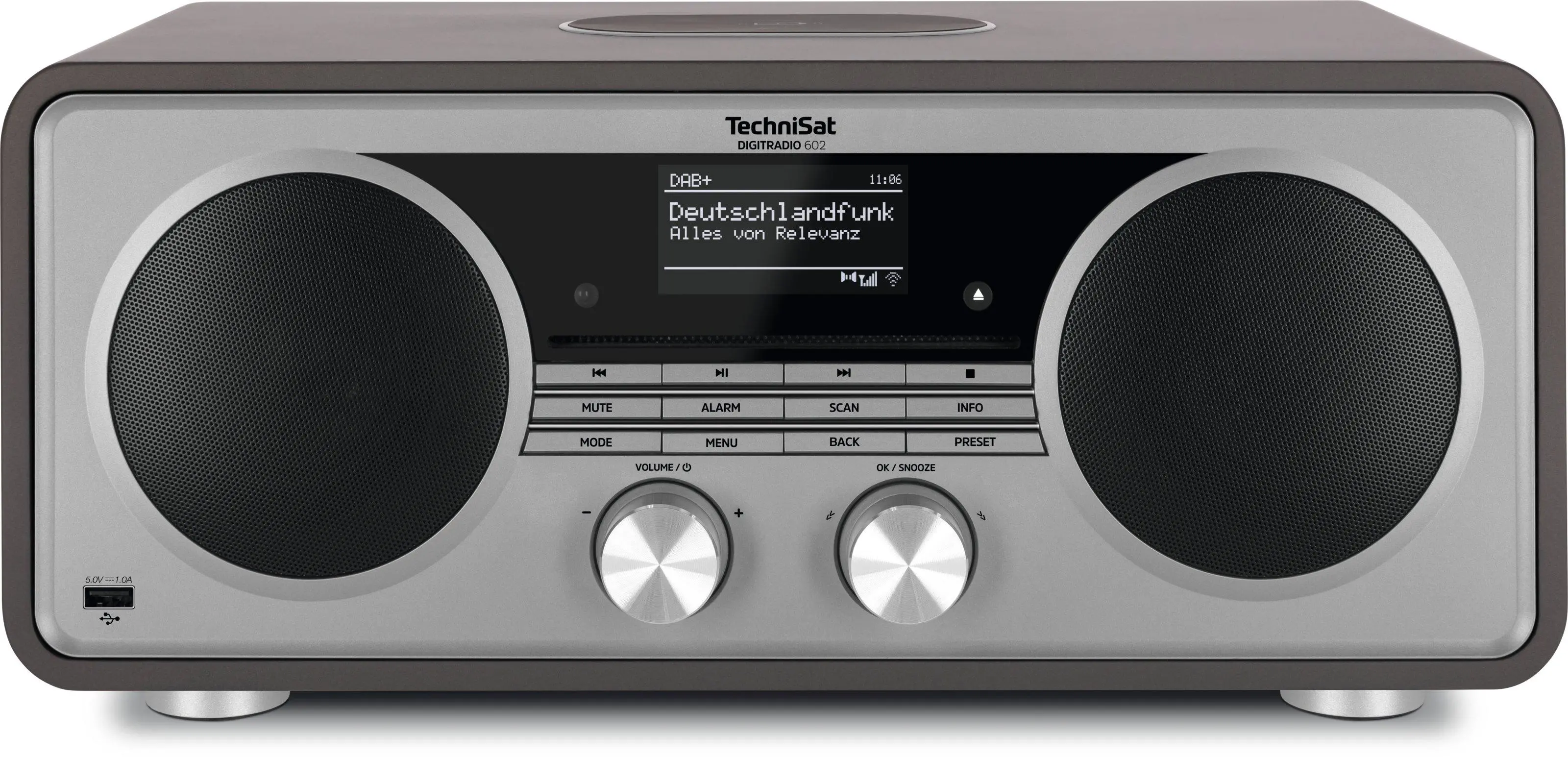 Radioodbiornik TechniSat DigitRadio 602 Radio FM DAB+ Internetowe Bluetooth Antracyt-srebrny