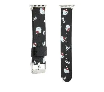 Pasek Hello Kitty do Watch 38/40/41mm strap Heads & Bows Pattern Czarny