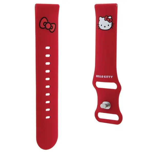 Pasek Hello Kitty Uniwersalny Silicone Kitty Head 22mm Czerwony
