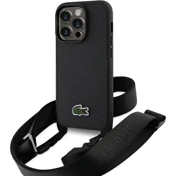 Etui Lacoste LCHCP15XSPVCK Hardcase Iconic Petit Pique Crossbody do iPhone 15 Pro Max Czarny