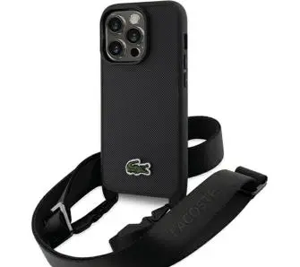 Etui Lacoste LCHCP15XSPVCK Hardcase Iconic Petit Pique Crossbody do iPhone 15 Pro Max Czarny