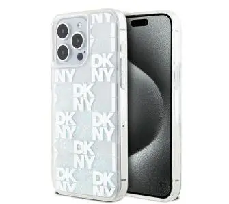 Etui DKNY Hardcase Liquid Glitter Multilogo do iPhone 15 Pro Max Biały