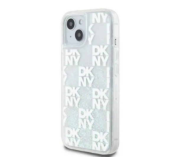 DKNY Hardcase Liquid Glitter Multilogo do iPhone 15 Biały