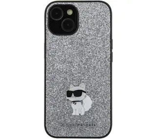 Karl Lagerfeld Hardcase Fixed Glitter Choupette Logo Metal Pin do Samsung Galaxy A35 Srebrny