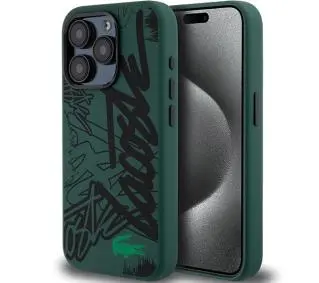 Lacoste LCHCP15LGRAK Hardcase Silicone Graffiti do iPhone 15 Pro Czarny