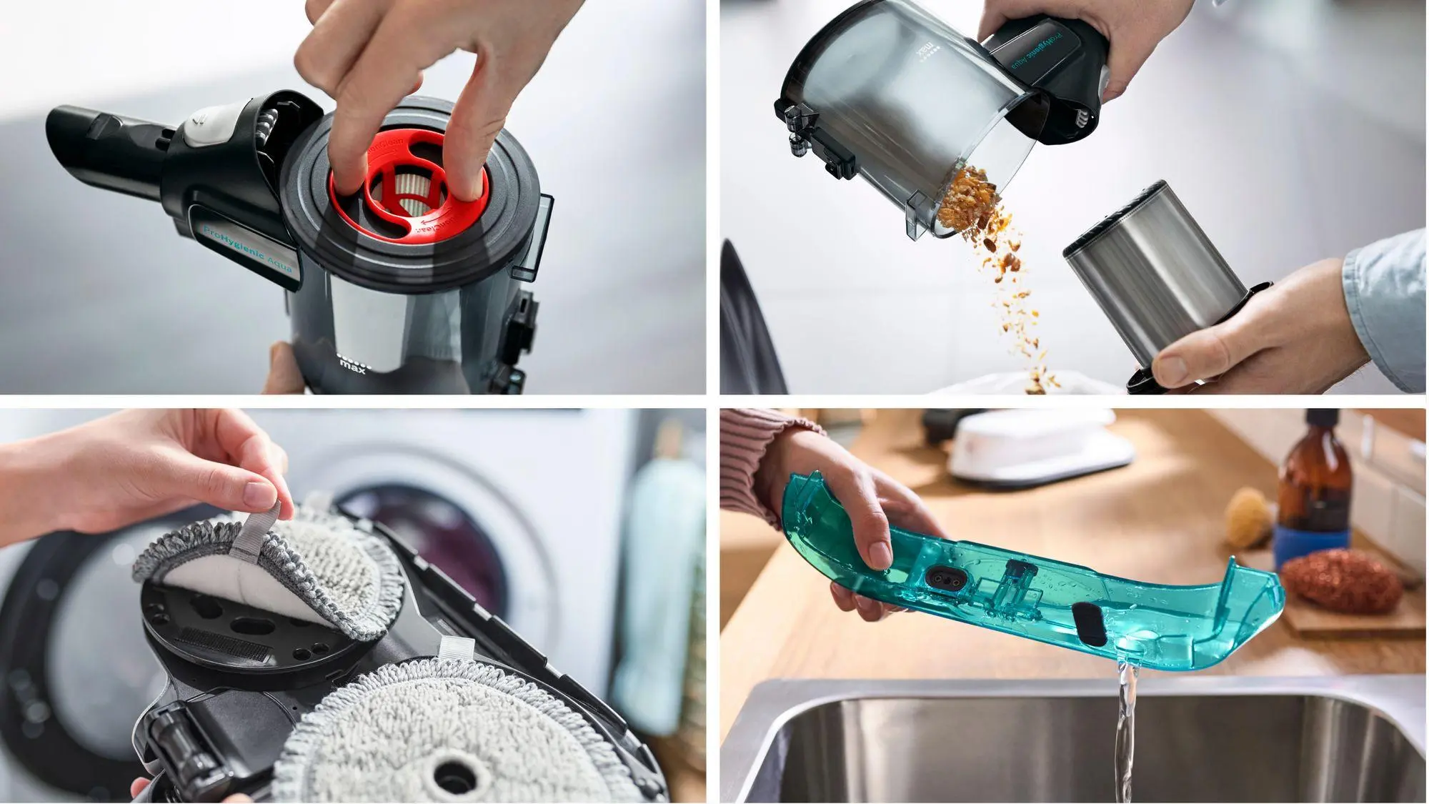 Odkurzacz Bosch Unlimited 7 ProHygienic Aqua BCS71HYG3 40min Funkcja mycia Wymienny akumulator Mini elektroszczotka