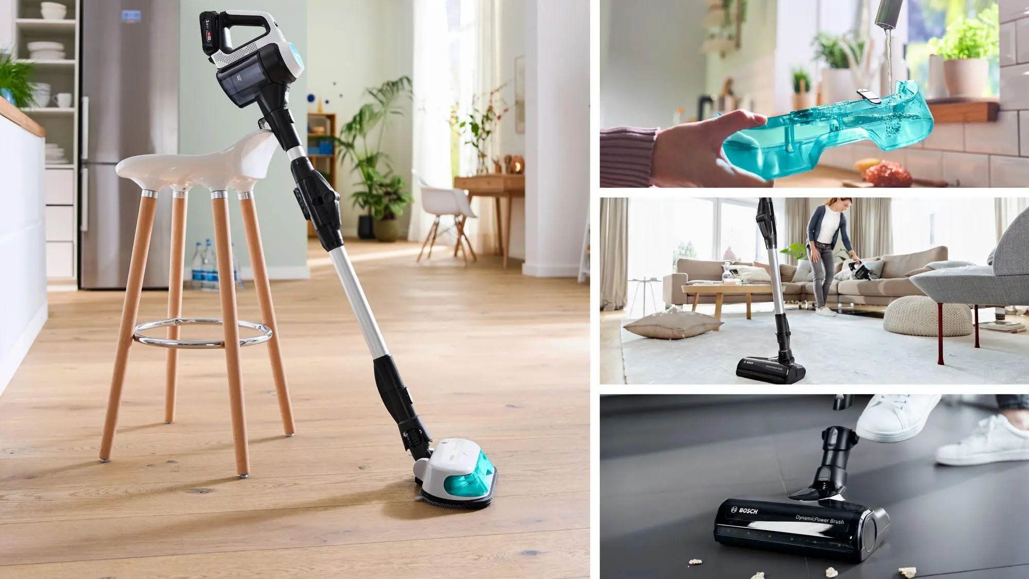 Odkurzacz Bosch Unlimited 7 ProHygienic Aqua BCS71HYG3 40min Funkcja mycia Wymienny akumulator Mini elektroszczotka
