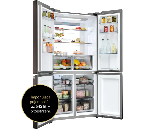 Haier HCR79F19EHMD Pełny No Frost 190,5cm Dystrybutor wody Zdalne sterowanie Dark inox - Kup na Raty - RRSO 0%