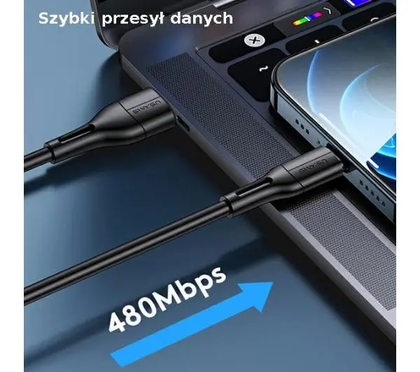 USAMS U68 USB-C 2A Fast Charge SJ501USB03 1m Niebieski