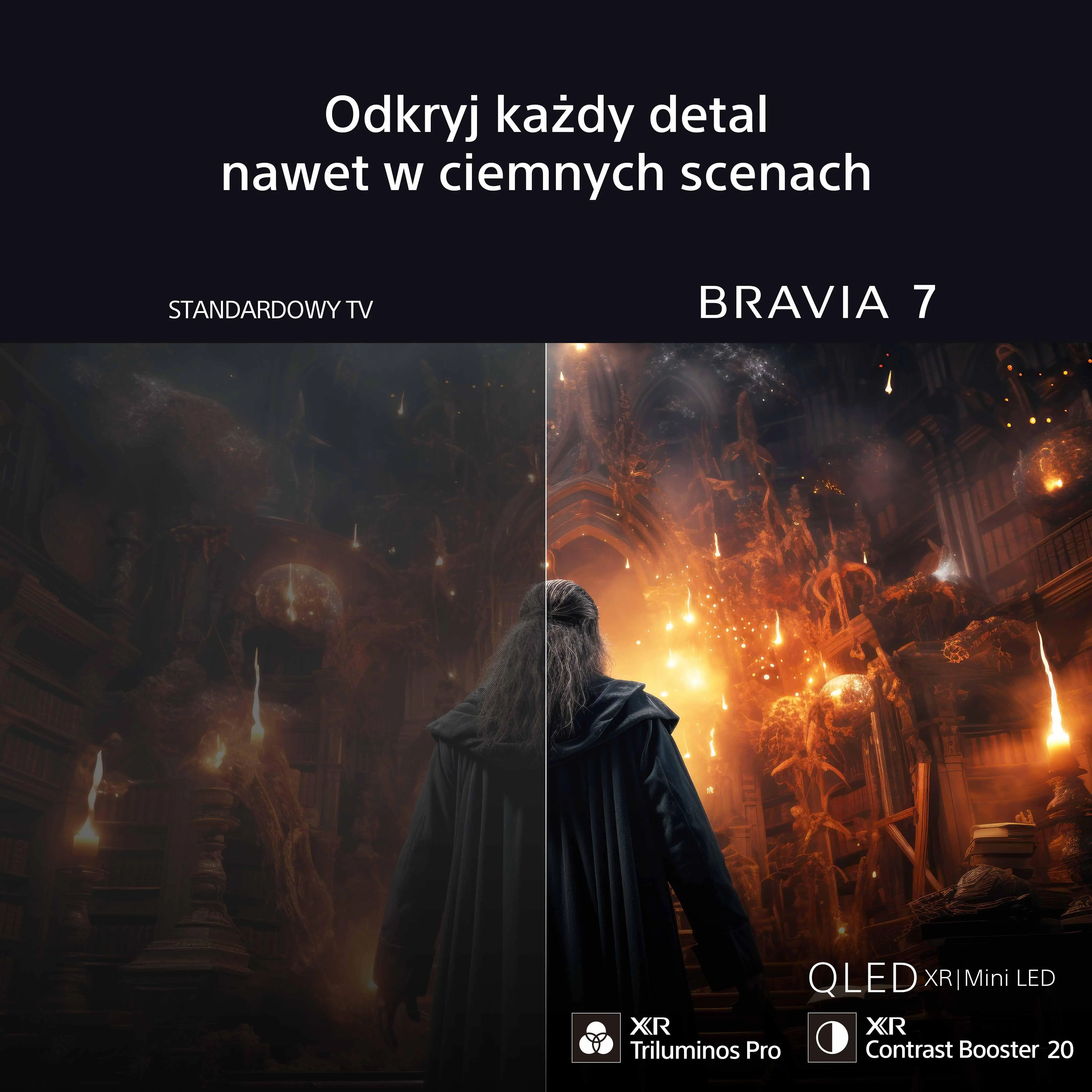 Telewizor Sony BRAVIA 7 K-65XR70 65" QLED 4K Mini LED 120Hz Google TV Dolby Vision Dolby Atmos HDMI 2.1 DVB-T2