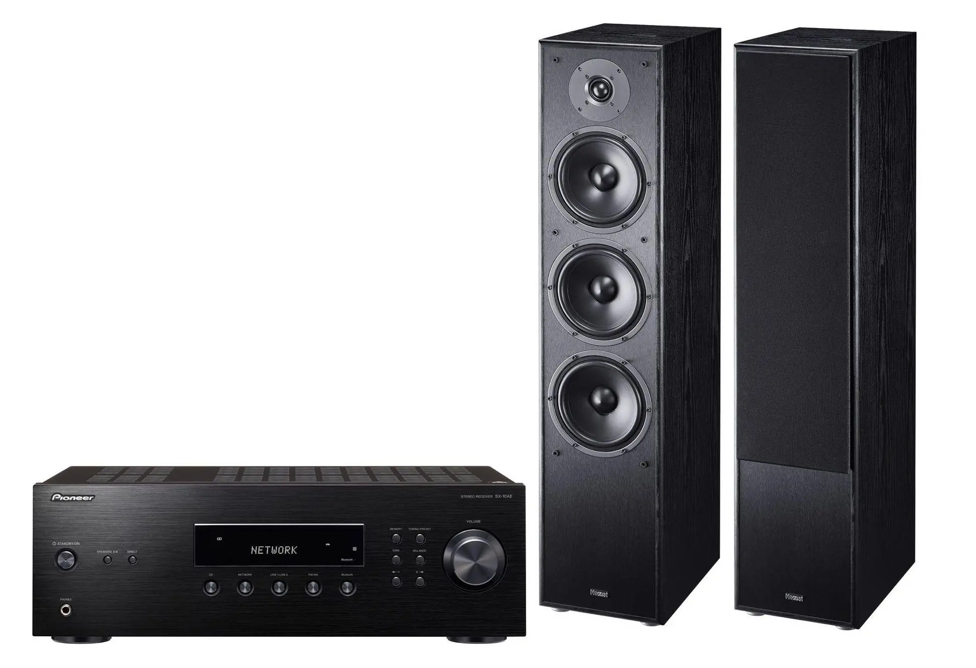 Zestaw stereo Pioneer SX-10AE Czarny, Magnat Monitor S70 Czarny 2szt.