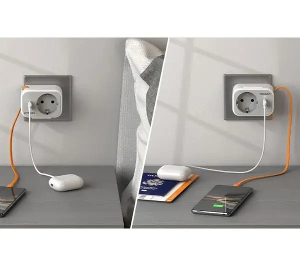 Tessan TS-332-DE 1 gniazdo USB-A Biało-szary