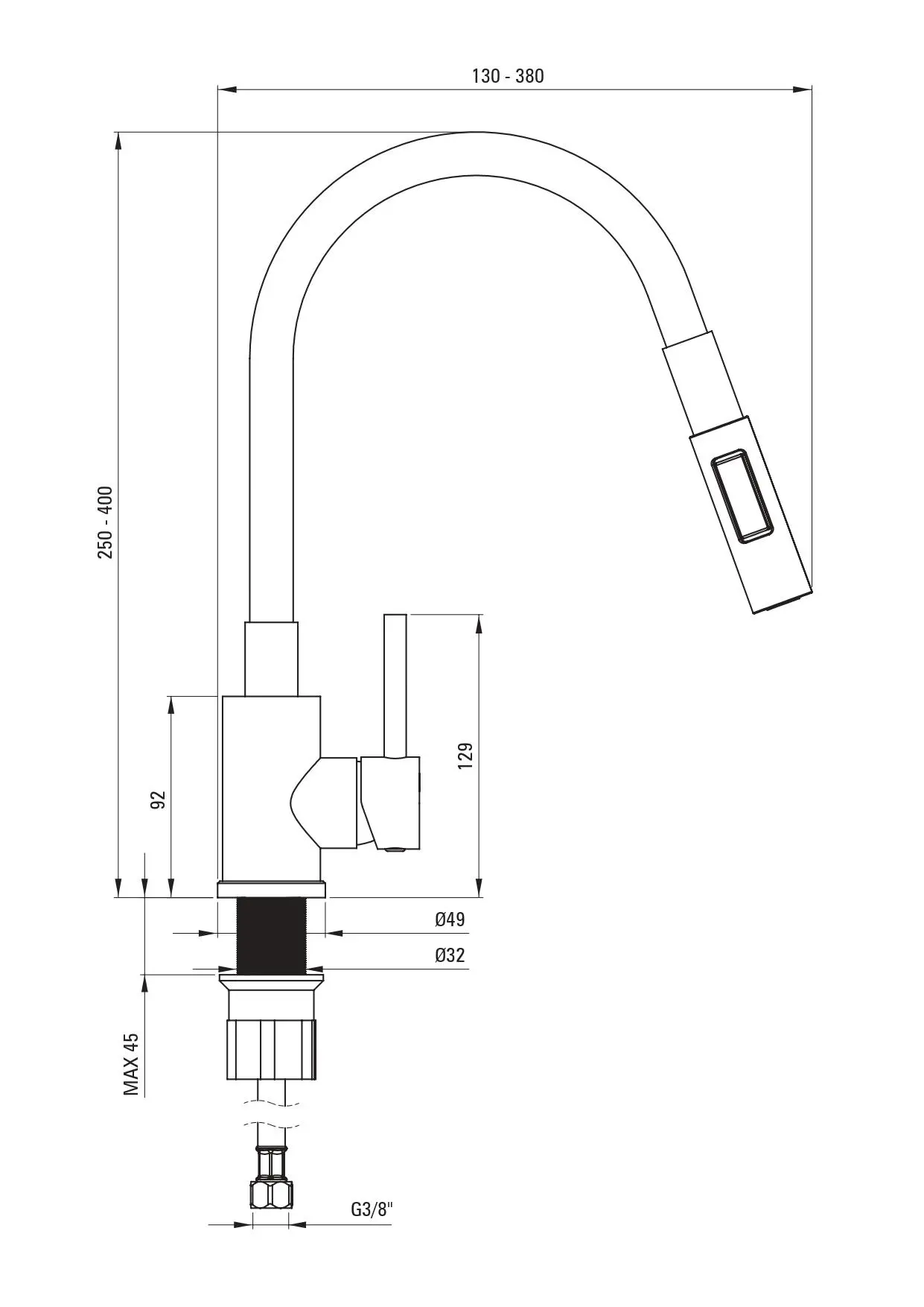 Bateria Deante Luno BOC_5740 Stal/Beżowy