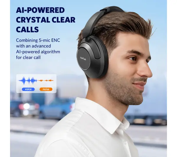 Earfun Wave Pro Nauszne Bluetooth 5.0 Czarny