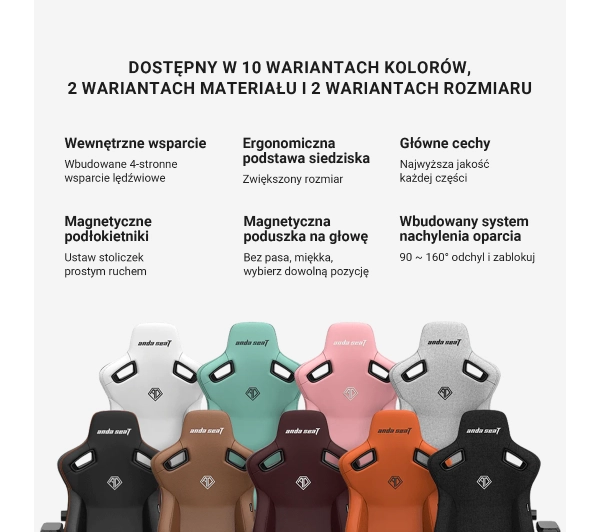 Anda Seat Kaiser 3 XL Gamingowy do 200kg Skóra ECO Biały - Kup na Raty - RRSO 0%