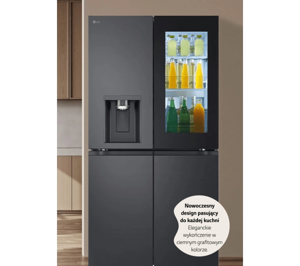 LG InstaView GMG860EPBE Funkcje AI Pełny No Frost 178,7cm Dystrybutor wody Zdalne sterowanie Ciemny grafit mat - TRZECI -55%, ALBO 5-TY ZA 1ZŁ - Kup na Raty - RRSO 0%