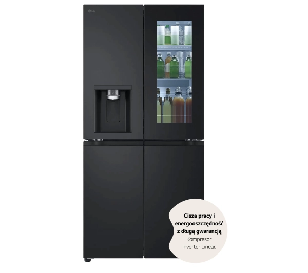 LG InstaView GMG860EPBE Funkcje AI Pełny No Frost 178,7cm Dystrybutor wody Zdalne sterowanie Ciemny grafit mat - TRZECI -55%, ALBO 5-TY ZA 1ZŁ - Kup na Raty - RRSO 0%