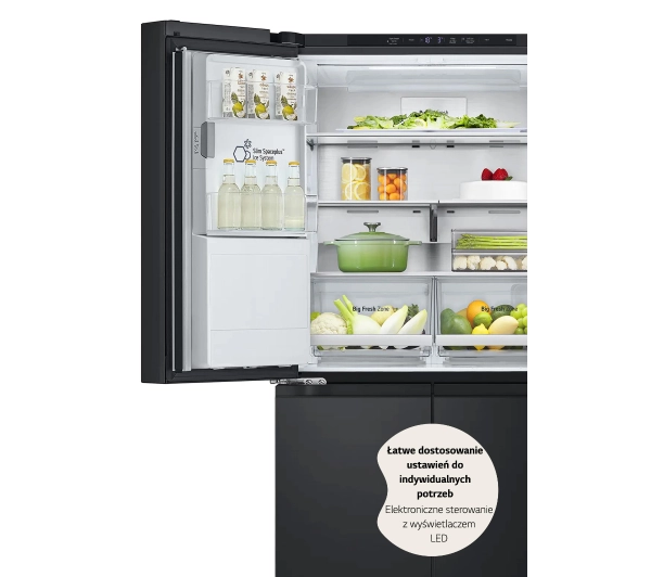 LG InstaView GMG860EPBE Funkcje AI Pełny No Frost 178,7cm Dystrybutor wody Zdalne sterowanie Ciemny grafit mat - TRZECI -55%, ALBO 5-TY ZA 1ZŁ - Kup na Raty - RRSO 0%