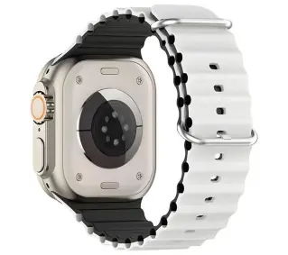 Beline Silicone Waves do Apple Watch 42/44/45/49mm Biało-czarny