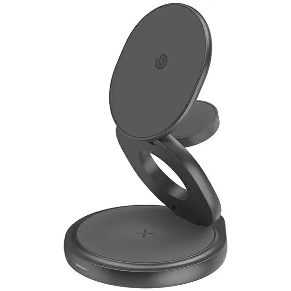 Ładowarka indukcyjna Energea Bazic GoMag Gyre z obrotową bazą 3w1 15W  Szary