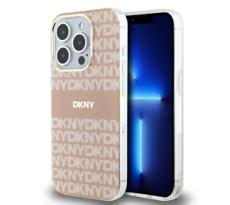 Etui DKNY IML Mono & Stripe MagSafe do iPhone 14 Pro Różowy