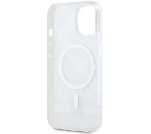 DKNY IML Checkered Mono Pattern & Printed Stripes MagSafe do iPhone 15 Plus Beżowy
