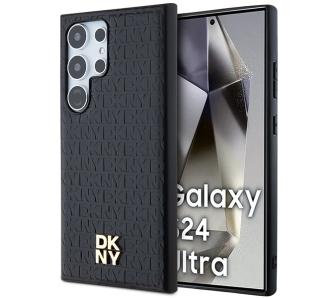 Etui DKNY Leather Pattern Metal Logo MagSafe do Samsung Galaxy S24 Ultra Czarny