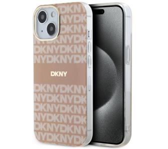 Etui DKNY IML Mono & Stripe MagSafe do iPhone 15 Plus Różowy