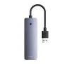 Hub USB Baseus B0005280B811-10 4w1 UltraJoy Lite 15cm USB-A do 4x USB 3.0 + USB-C 5V Szary