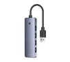 Hub USB Baseus B0005280B811-10 4w1 UltraJoy Lite 15cm USB-A do 4x USB 3.0 + USB-C 5V Szary