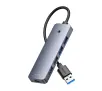 Hub USB Baseus B0005280B811-10 4w1 UltraJoy Lite 15cm USB-A do 4x USB 3.0 + USB-C 5V Szary