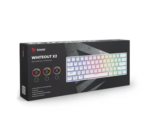 Savio Whiteout X2 Outemu Red Hot Swap Biały