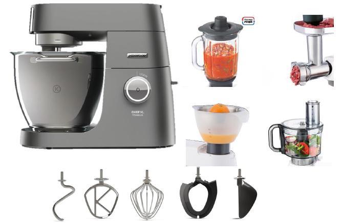 Kenwood Chef XL Titanium KVL8460S z maszynką do mielenia - 1700W