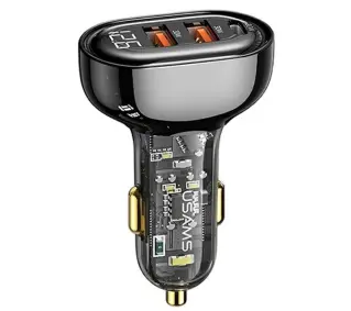 USAMS CC159CC01 2XUSB+1XUSB-C 80W Czarny
