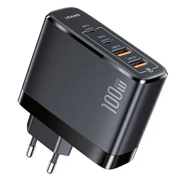 Ładowarka sieciowa USAMS T44 2xUSB-C+2xUSB 100W PD3.0 Czarny