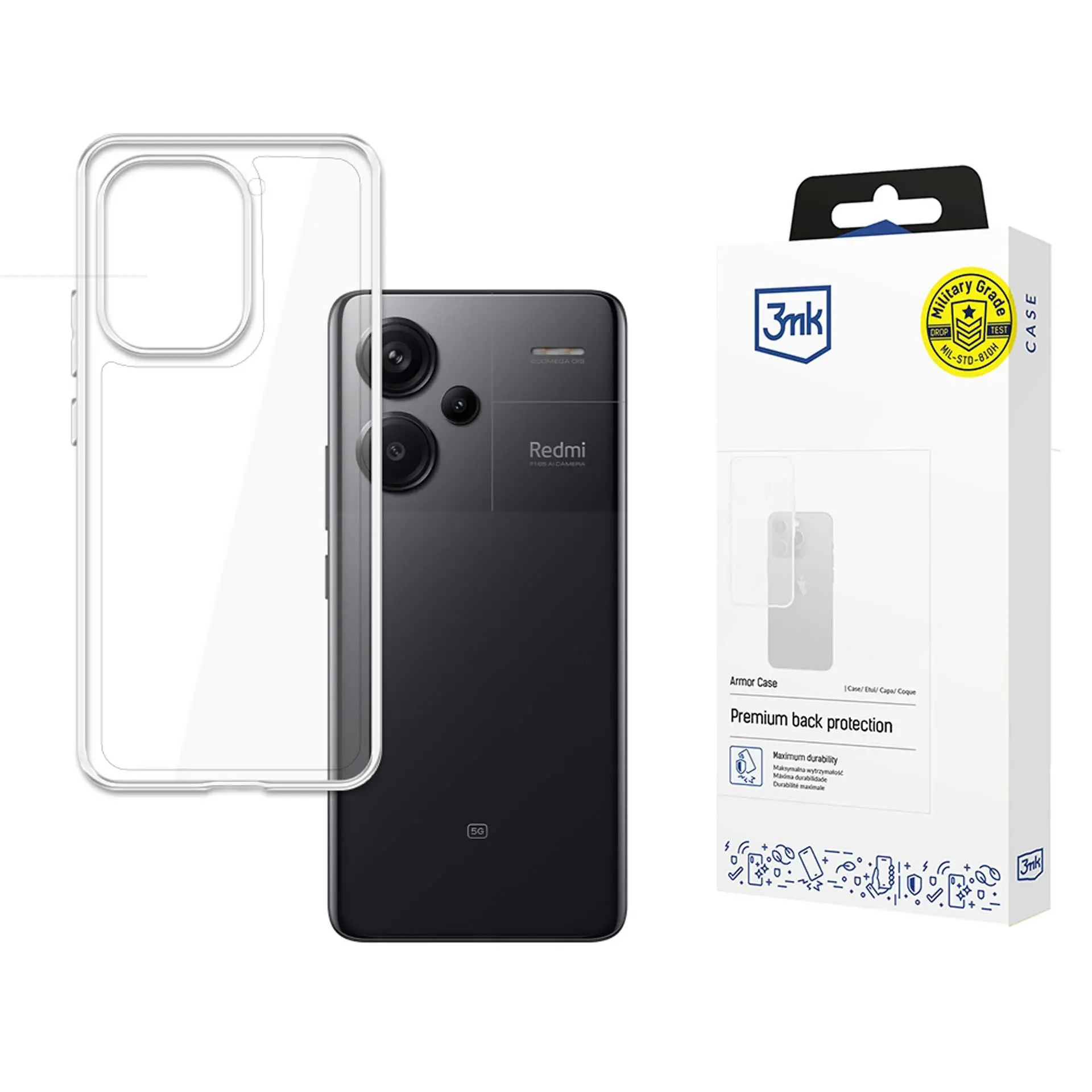 Etui 3mk Armor Case do Redmi Note 13 Przezroczysty