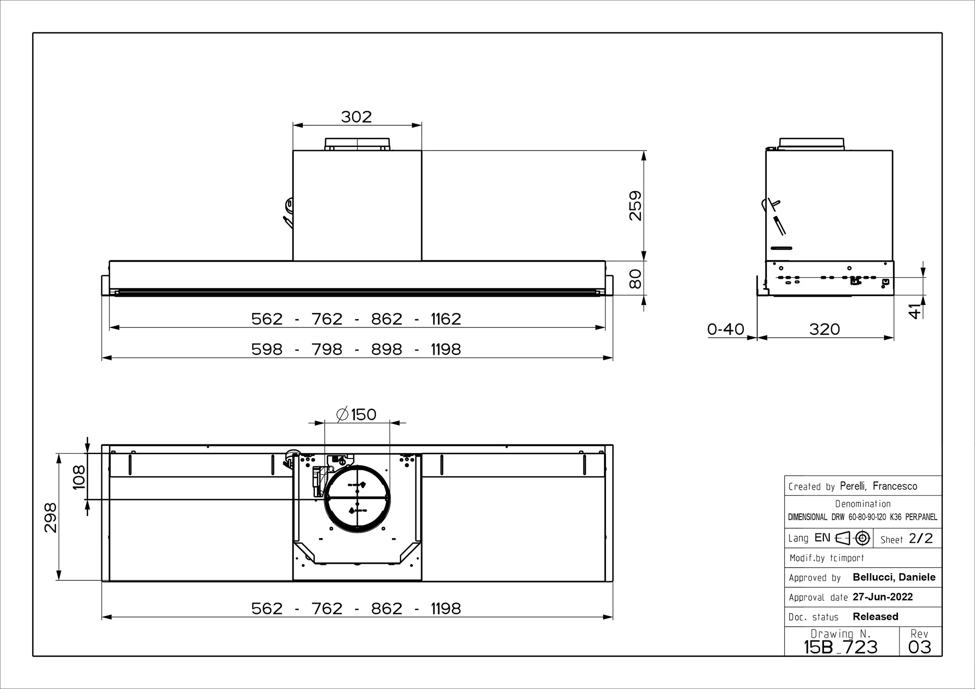 фото Витяжка вбудована Faber In-Nova Premium A60/2 Black Matt